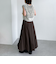 スリットプリーツスカート×ショートパンツ