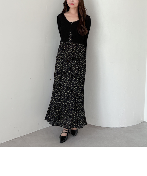 FEILER &スナイデルホームのコラボ花柄カーディガンとワンピースセット スナイデル ホーム×フェイラーのルームウェア、花柄のパイル生地ワンピ