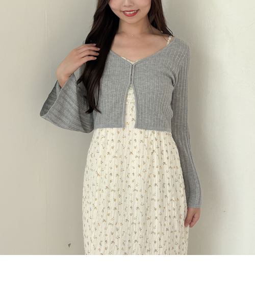 【イートミー】ワンピース 透かしモヘアカーディガンセット シアーリブニット イートミー】ワンピース 透かしモヘアカーディガンセット シアー