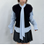 ケーブルニットベスト×ボウブラウスＳＥＴ