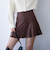 スエードフレアミニスカート