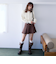 スエードフレアミニスカート