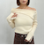 アシメオフショルランダムリブニットプルオーバー