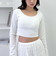 カップ付クロップドテレコＴＯＰＳ／