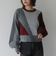インターシャカラーブロックニットプルオーバー