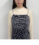花柄ベロアキャミワンピース