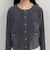 モールケーブル金ボタンニットカーディガン