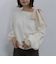 ベロアリボンタックオフショルスウェット
