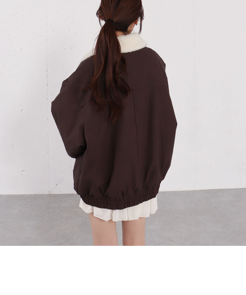 ファー衿付中綿フェイクレザーブルゾン｜アルシーヴの通販｜&mall