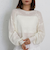 透かし編み花柄ニットプルオーバー