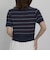 ストライプアソートハーフスリーブケーブルニットカーディガン