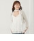 七分袖シアーフリルニットカーディガン