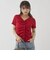 ハーフスリーブフロントタックカットＴＯＰＳ
