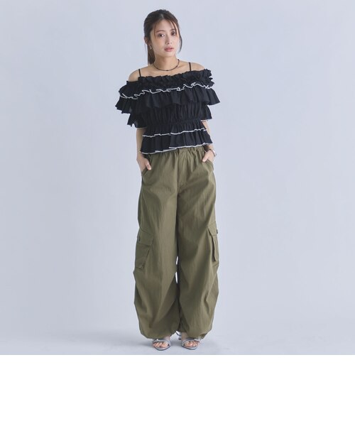 配色メローボリュームフリルオフショルBL｜アルシーヴの通販｜&mall 