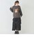 マットサテン配色メローティアードスカート