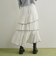 マットサテン配色メローティアードスカート
