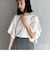 ウォッシャブルチュールスリーブＴシャツ
