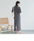 衿付カットリブワンピース