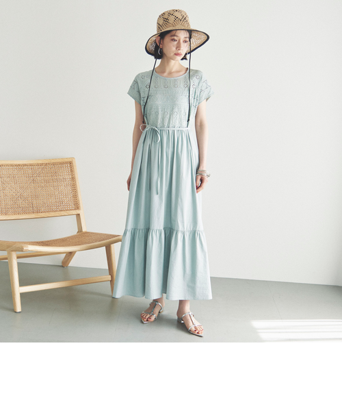 DOUX ARCHIVES カットワークレースティアードワンピース DOUX ARCHIVES｜カットワークレースティアードワンピース