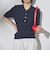 ワイドリブ５分袖ポロニット