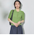 ワイドリブ５分袖ポロニット