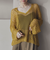 透かし編みキーネックニットプルオーバー