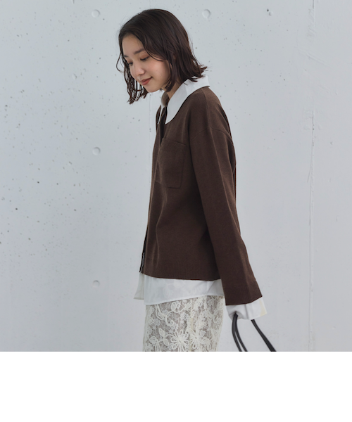 シャツドッキングニットカーデ｜ドゥ・アルシーヴの通販｜&mall