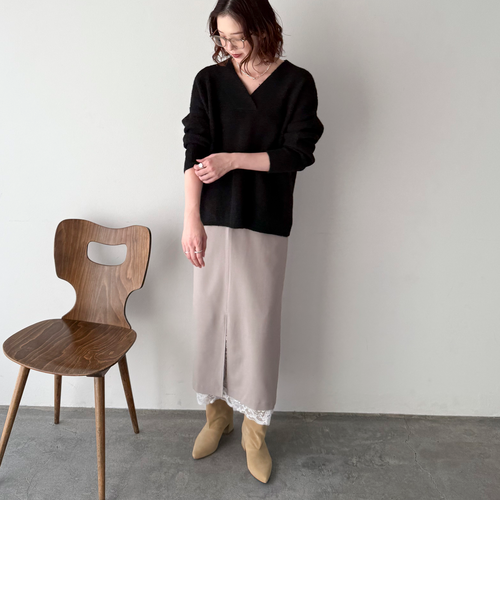 裾レースタイトスカート｜ドゥ・アルシーヴの通販｜&mall（アンド