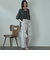花柄刺繍センタープレスパンツ