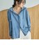 シアーデニムフードシャツ