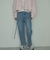 サスペンダー付きストレートデニムパンツ