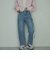 サスペンダー付きストレートデニムパンツ
