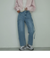 サスペンダー付きストレートデニムパンツ