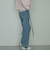 サスペンダー付きストレートデニムパンツ