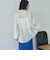 シャーリングバンドカラーブラウス