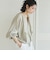 麻調シアーネックギャザーブルゾン