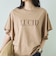袖フリルプリントＴシャツ