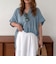 シアーデニムドロストフレンチシャツ