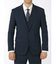 タカキュー ウール混ストレッチ 2ボタン3ピース ビジネスセットアップスーツ 杢紺