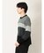 タカキュー カシミアタッチ ボーダー柄クルーニット&長袖Tシャツ アンサンブル