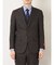 アレキサンダージュリアン シルク混ウール 2ボタン3ピース ビジネスセットアップスーツ ストライプ茶