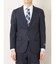アレキサンダージュリアン ウール混ストレッチ 2ボタン2ピース ビジネスセットアップスーツ 杢千鳥紺