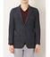 レノマ オム セーターフリースメランジ 2ボタンスリムジャケット 紺