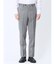 ウール混 スリムフィット ノータックスラックス ヘリンボンライトグレー