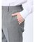 ウール混 スリムフィット ノータックスラックス ヘリンボンライトグレー
