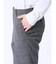 ウール混 スリムフィット ノータックスラックス バーズアイグレー