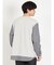 スムース×ストライプ切替 クルーネック長袖Tシャツ