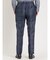 TechLinen スリムフィット ノータックパンツ チェック紺(セットアップ可能)
