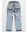 TechDenim スリムフィット ノータックパンツ 青(セットアップ可能)