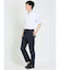 クロスストレッチ スリムフィット ノータックスラックス カルゼ紺